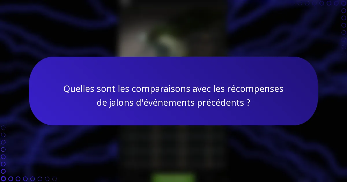 Quelles sont les comparaisons avec les récompenses de jalons d'événements précédents ?